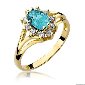 Pierścionek W0037 Topaz Swiss 0,90ct żółte złoto 375