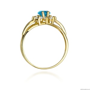 Pierścionek W0037 Topaz Swiss 0,90ct żółte złoto 375