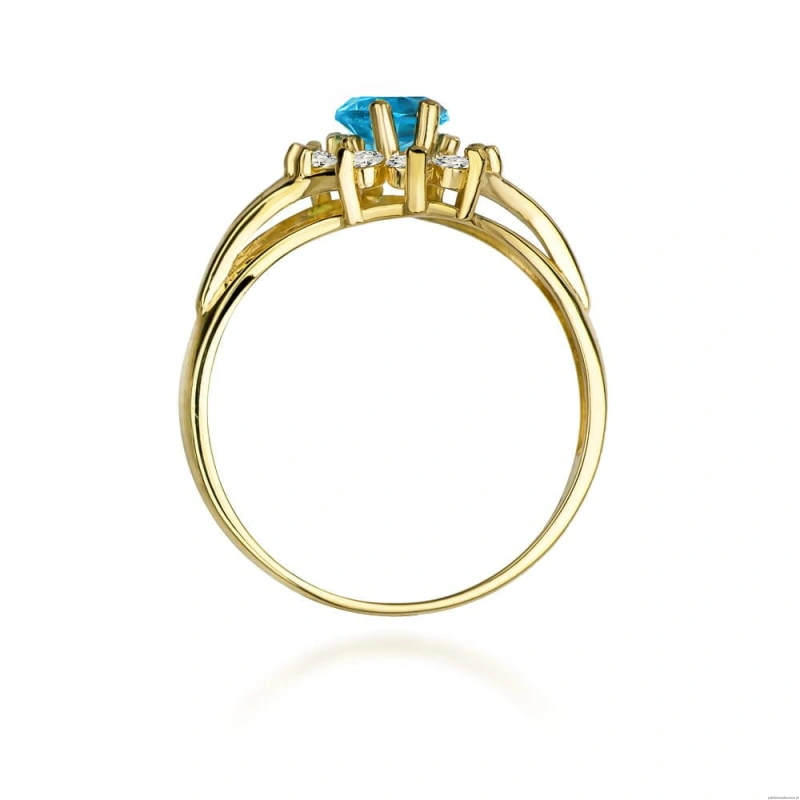 Pierścionek W0037 Topaz Swiss 0,90ct żółte złoto 375