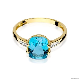 Pierścionek W0038 Topaz Swiss 2,40ct żółte złoto 375