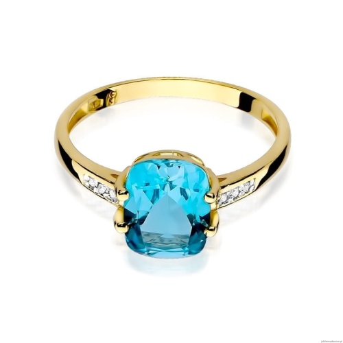 Pierścionek W0038 Topaz Swiss 2,40ct żółte złoto 375