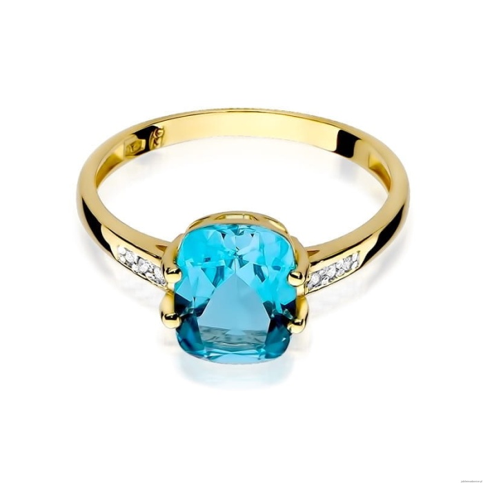 Pierścionek W0038 Topaz Swiss 2,40ct żółte złoto 375