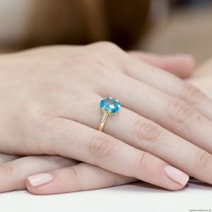 Pierścionek W0038 Topaz Swiss 2,40ct żółte złoto 375