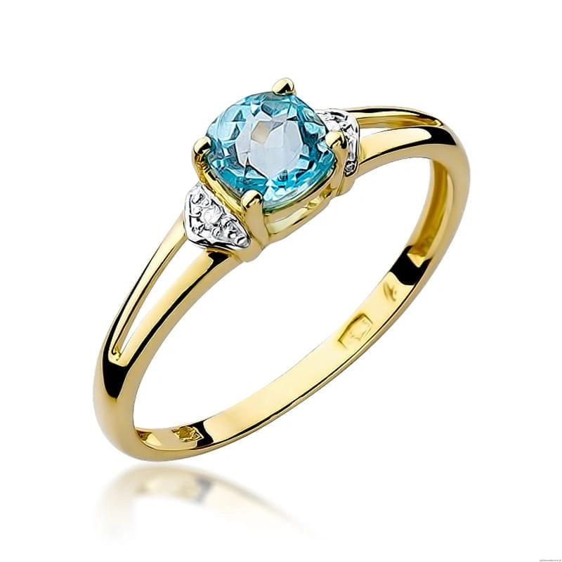 Pierścionek W0039 Topaz Swiss 0,70ct żółte złoto 375