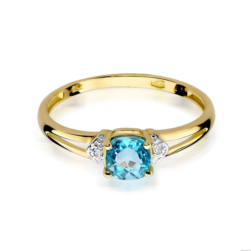 Pierścionek W0039 Topaz Swiss 0,70ct żółte złoto 375