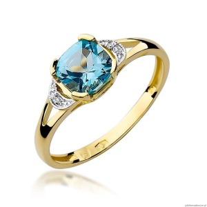 Pierścionek W0040 Topaz Swiss 1,10ct żółte złoto 375