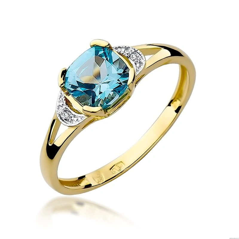 Pierścionek W0040 Topaz Swiss 1,10ct żółte złoto 375
