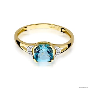 Pierścionek W0040 Topaz Swiss 1,10ct żółte złoto 375