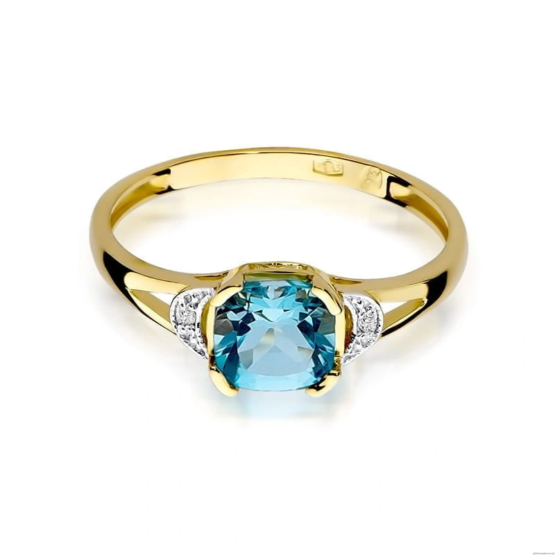 Pierścionek W0040 Topaz Swiss 1,10ct żółte złoto 375