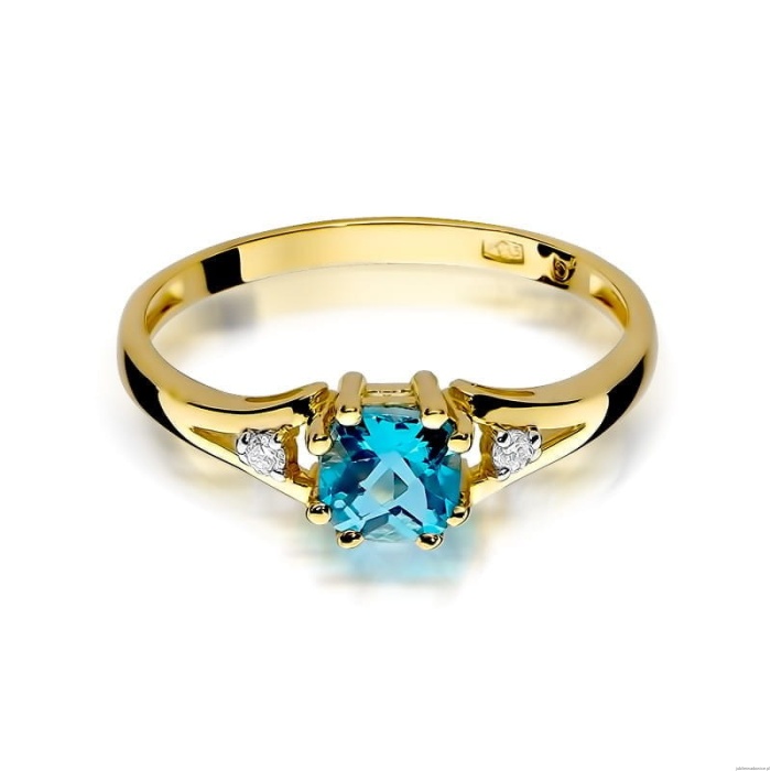 Pierścionek W0044 Topaz Swiss 0,70ct żółte złoto 375