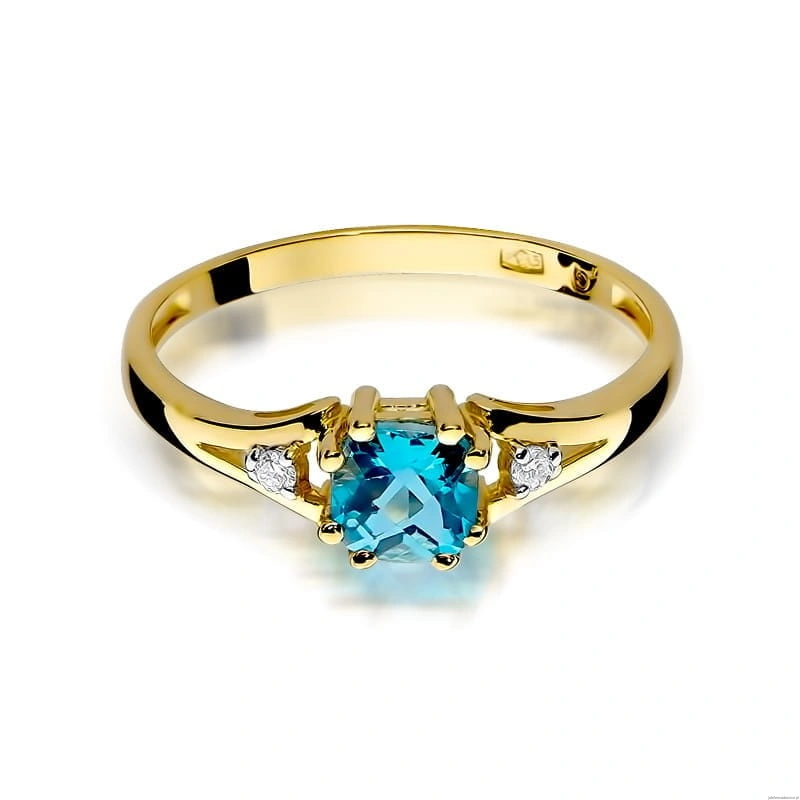Pierścionek W0044 Topaz Swiss 0,70ct żółte złoto 375