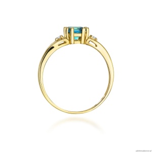 Pierścionek W0044 Topaz Swiss 0,70ct żółte złoto 375