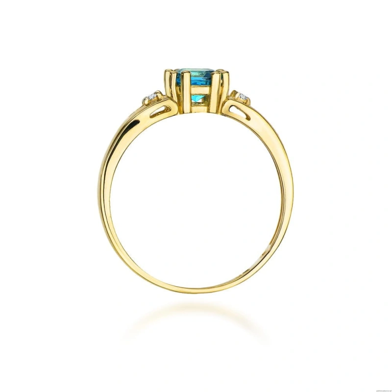 Pierścionek W0044 Topaz Swiss 0,70ct żółte złoto 375