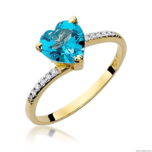 Pierścionek W0050 Topaz Swiss 1,20ct żółte złoto 375
