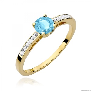 Pierścionek W0066 Topaz Swiss 0,50ct żółte złoto 375