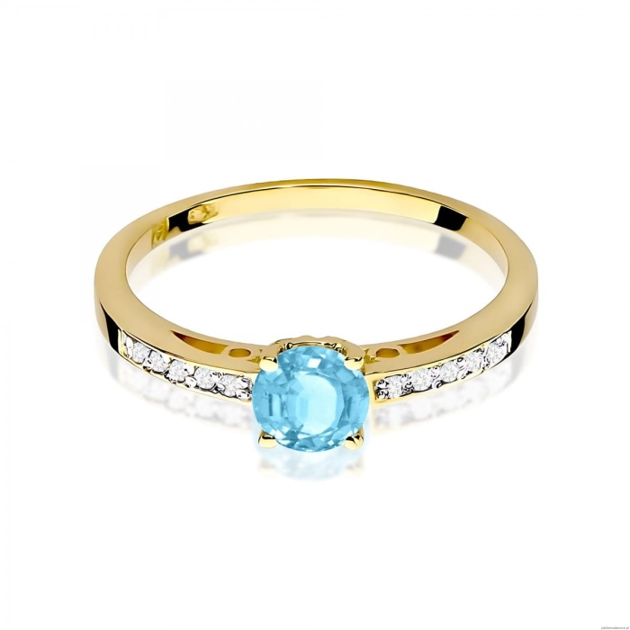Pierścionek W0066 Topaz Swiss 0,50ct żółte złoto 375