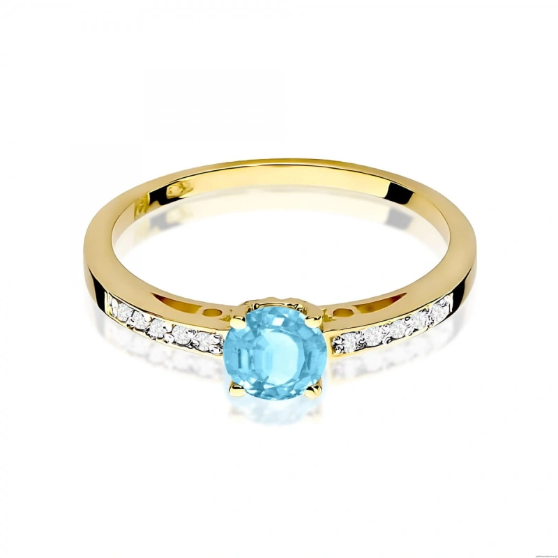 Pierścionek W0066 Topaz Swiss 0,50ct żółte złoto 375