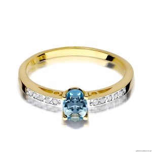 Pierścionek W0067 Topaz Swiss 0,50ct żółte złoto 375