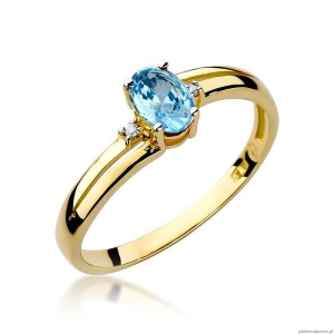 Pierścionek W0068 Topaz Swiss 0,50ct żółte złoto 375
