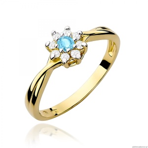 Pierścionek W0072 Topaz Swiss 0,15ct żółte złoto 375