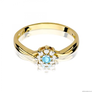 Pierścionek W0072 Topaz Swiss 0,15ct żółte złoto 375