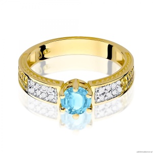 Pierścionek W0075 Topaz Swiss 0,50ct żółte złoto 375
