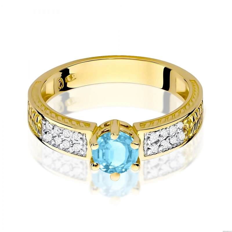 Pierścionek W0075 Topaz Swiss 0,50ct żółte złoto 375