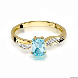 Pierścionek W0094 Topaz Swiss 0,65ct żółte złoto 375