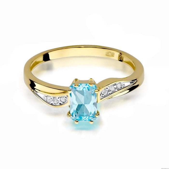 Pierścionek W0094 Topaz Swiss 0,65ct żółte złoto 375