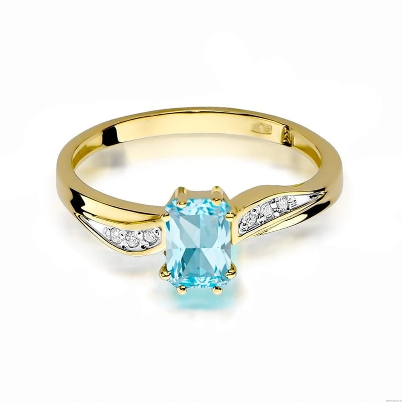 Pierścionek W0094 Topaz Swiss 0,65ct żółte złoto 375