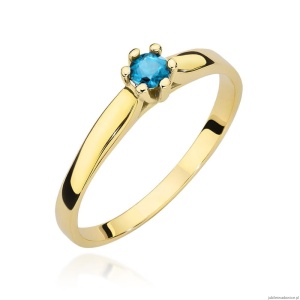 Pierścionek W0222 Topaz Swiss 0,15ct żółte złoto 375