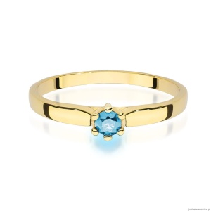 Pierścionek W0222 Topaz Swiss 0,15ct żółte złoto 375