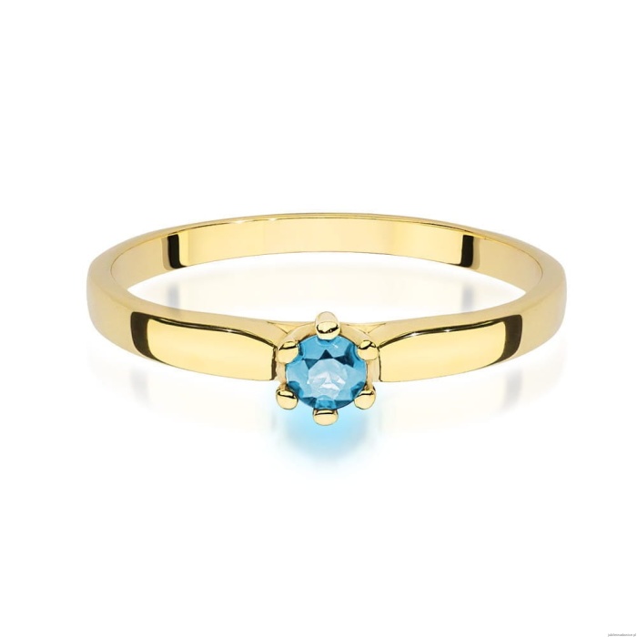 Pierścionek W0222 Topaz Swiss 0,15ct żółte złoto 375