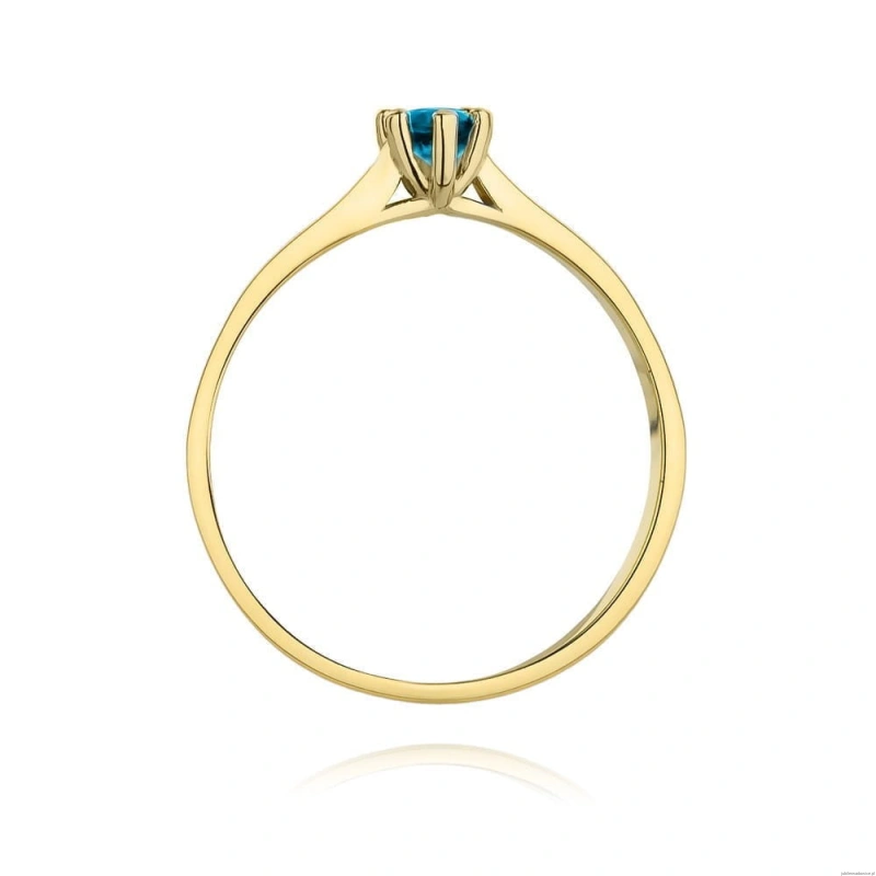 Pierścionek W0222 Topaz Swiss 0,15ct żółte złoto 375