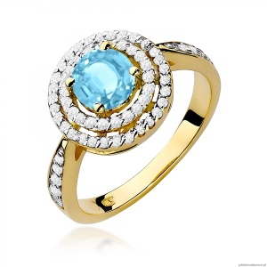 Pierścionek W0274 Topaz Swiss 0,80ct żółte złoto 375