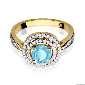 Pierścionek W0274 Topaz Swiss 0,80ct żółte złoto 375