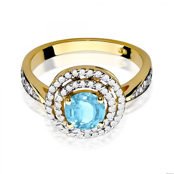 Pierścionek W0274 Topaz Swiss 0,80ct żółte złoto 375