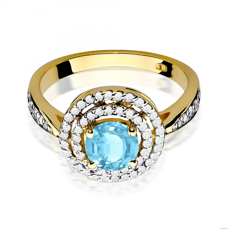 Pierścionek W0274 Topaz Swiss 0,80ct żółte złoto 375