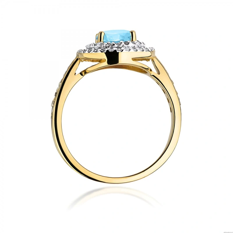 Pierścionek W0274 Topaz Swiss 0,80ct żółte złoto 375