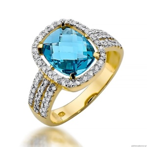 Pierścionek W0313 Topaz Swiss 3,00ct żółte złoto 375