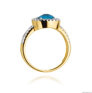 Pierścionek W0313 Topaz Swiss 3,00ct żółte złoto 375