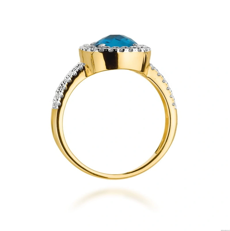 Pierścionek W0313 Topaz Swiss 3,00ct żółte złoto 375