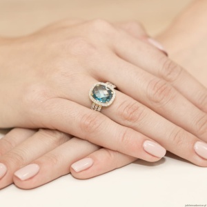 Pierścionek W0313 Topaz Swiss 3,00ct żółte złoto 375