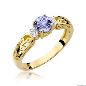 Pierścionek W0014 Tanzanit 0,50ct żółte złoto 375