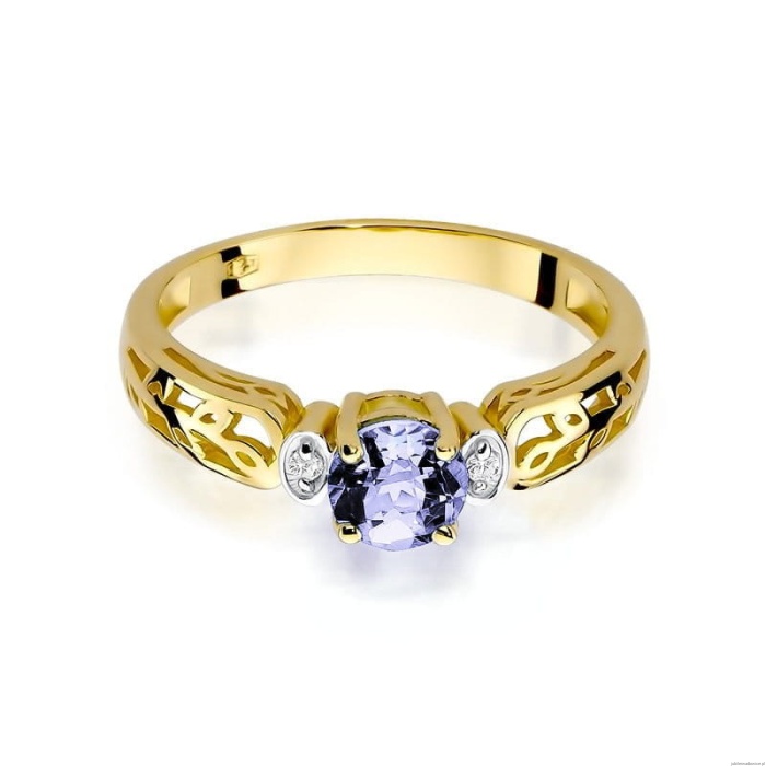 Pierścionek W0014 Tanzanit 0,50ct żółte złoto 375