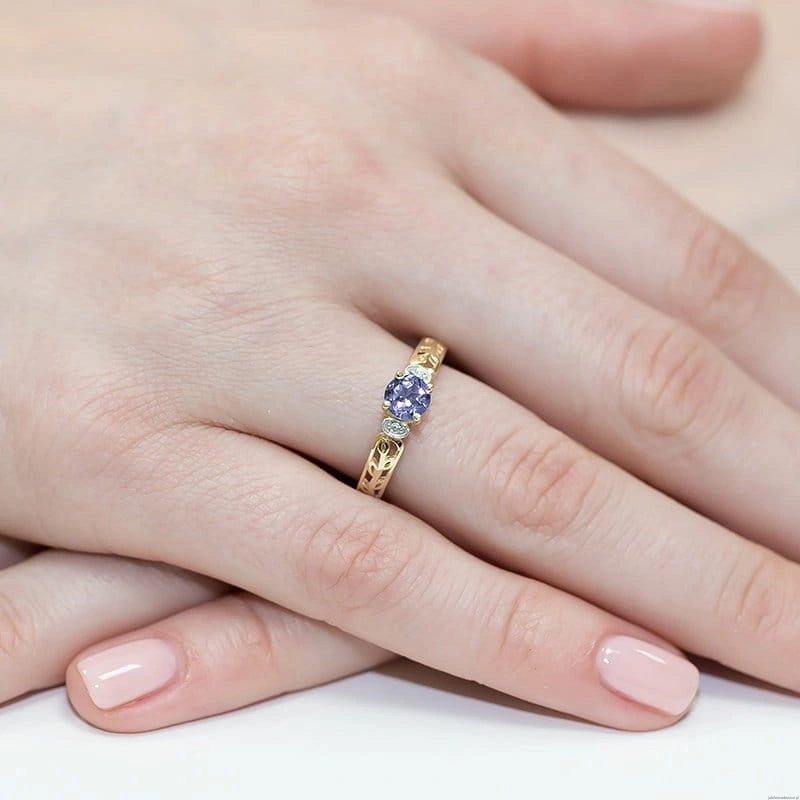 Pierścionek W0014 Tanzanit 0,50ct żółte złoto 375