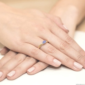 Pierścionek W0006 Tanzanit 0,40ct żółte złoto 375