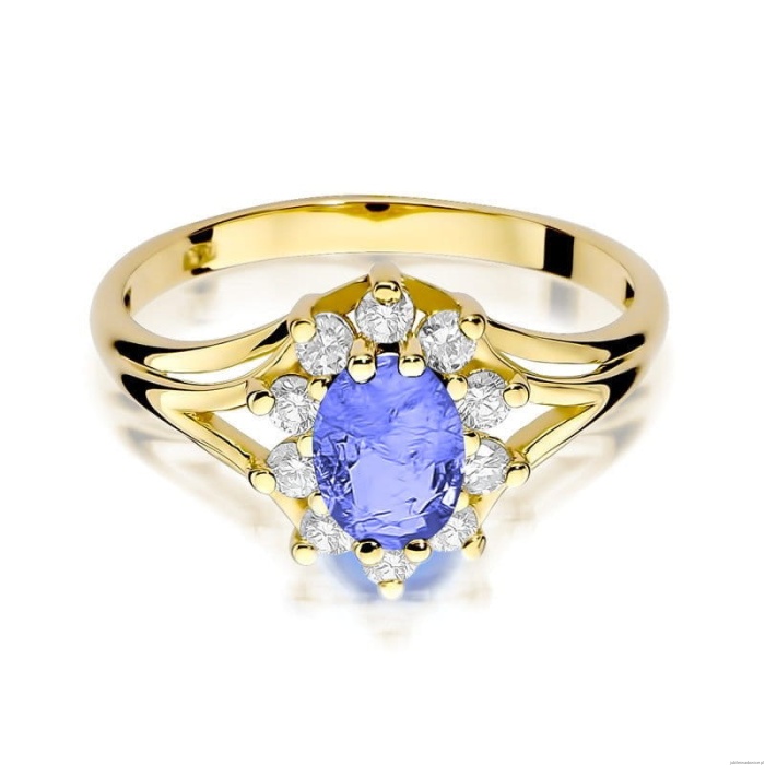 Pierścionek W0037 Tanzanit 0,70ct żółte złoto 375