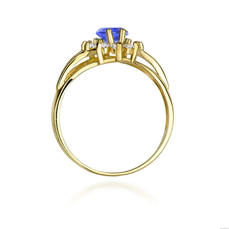 Pierścionek W0037 Tanzanit 0,70ct żółte złoto 375