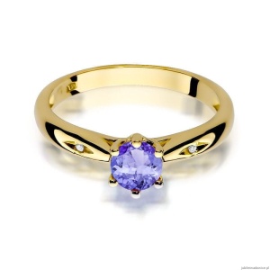 Pierścionek W0074 Tanzanit 0,50ct żółte złoto 375